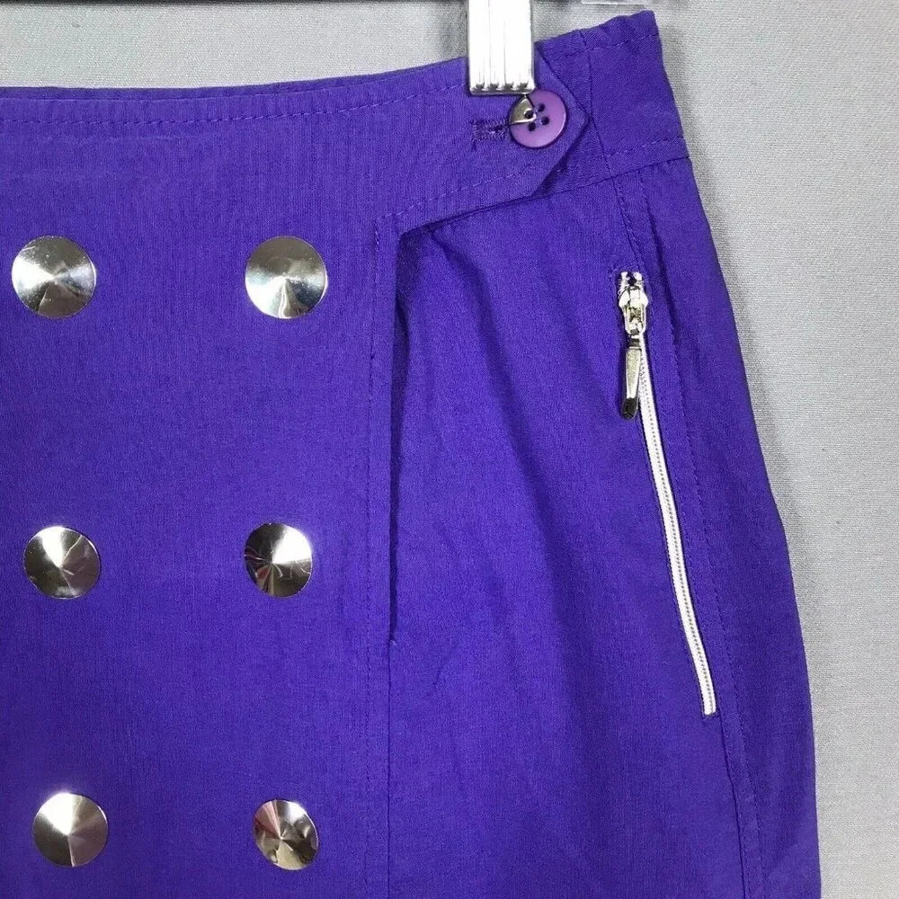 Jamie Sadock Skort Size 2 Silver Disc Studded Stretch Pockets Golf Pickleball - Picture 4 of 14